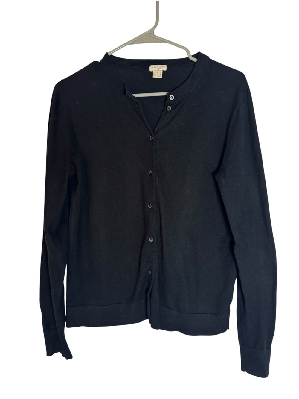 J. Crew Caryn Black 100% Cotton Button-Front Women’s Medium Cardigan